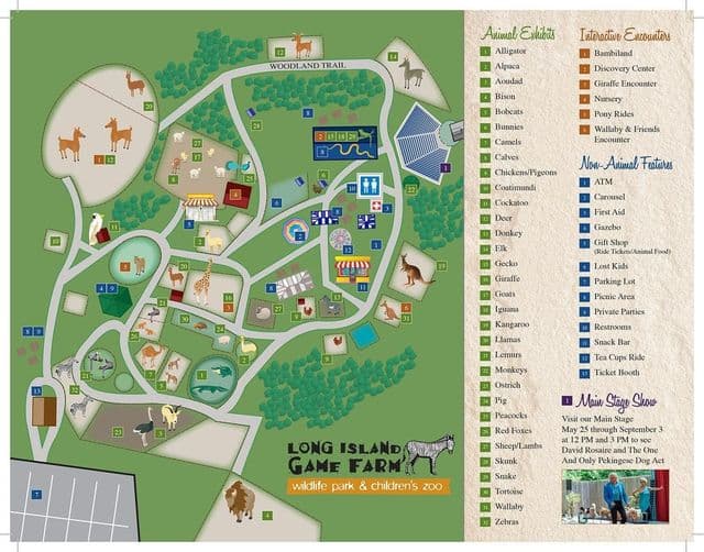 Mapa do Parque Zoológico de Long Island
