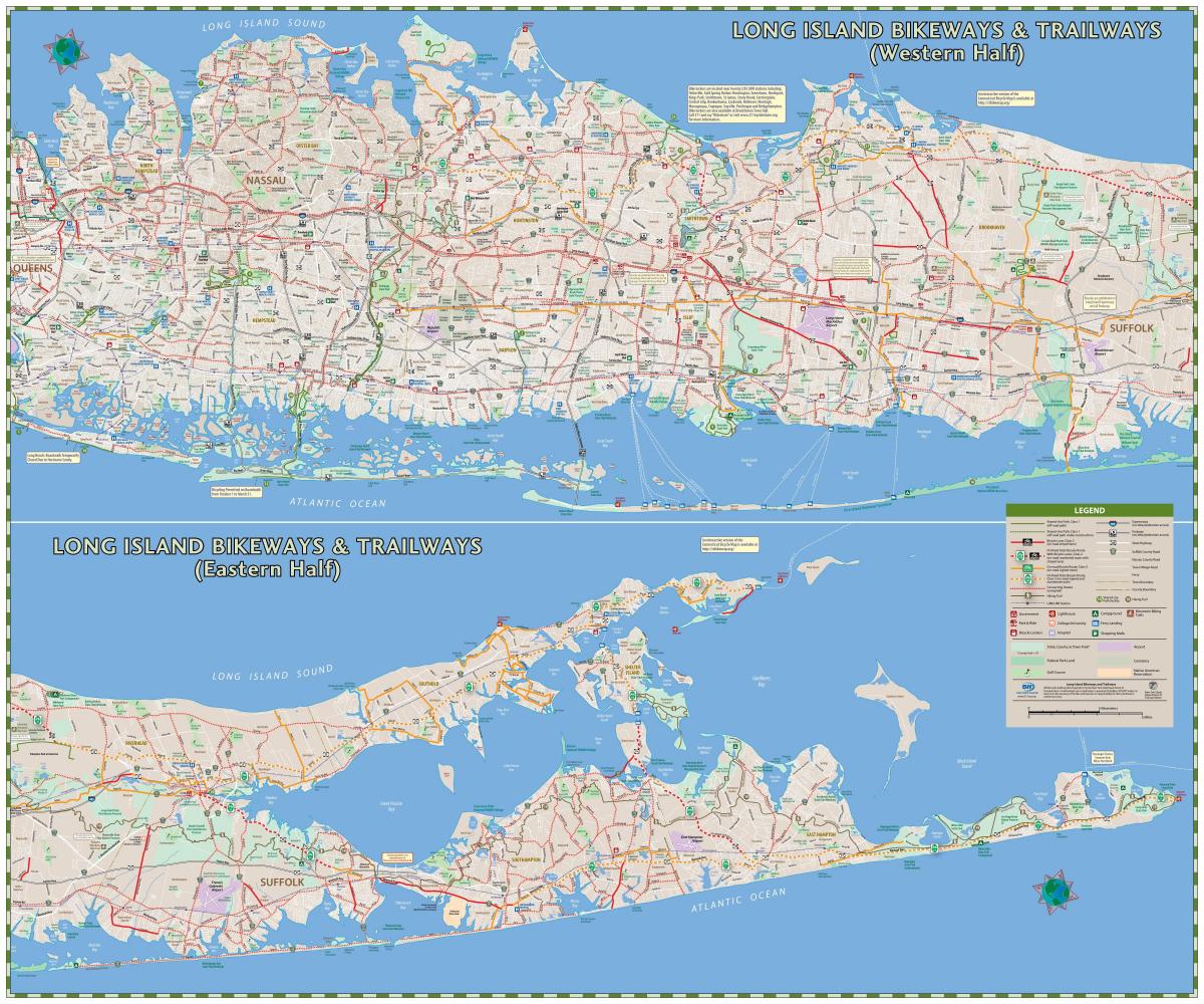 Mapa da faixa de rodagem de Long Island