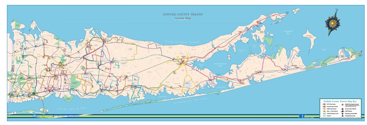 Mapa da estação rodoviária de Long Island